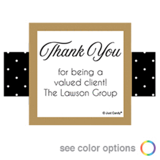 Personalized Thank You Dots Square Sticker for Trendy Trash Popcorn