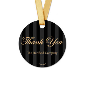 Personalized Round Thank You Formal Pinstripe Favor Gift Tags (20 Pack)