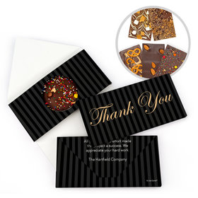 Personalized Thank You Pinstripes Gourmet Infused Belgian Chocolate Bars (3.5oz)