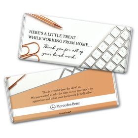 Personalized Working From Home Thank You with Logo Chocolate Bars
