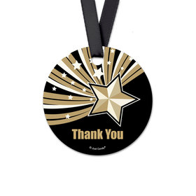 Personalized Round Thank You Rising Star Favor Gift Tags (20 Pack)