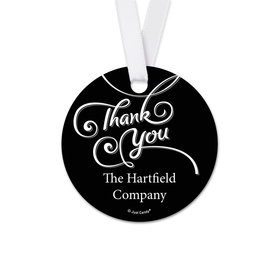 Personalized Round Thank You Scroll Favor Gift Tags (20 Pack)