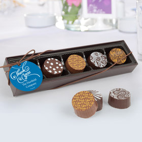 Personalized Thank You Swirls Gourmet Chocolate Truffle Gift Box (5 Truffles)