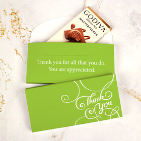 Deluxe Personalized Business Thank You Scroll Godiva Chocolate Bar in Gift Box