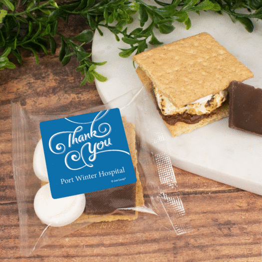 Personalized Swirly Thank You S'mores Favor