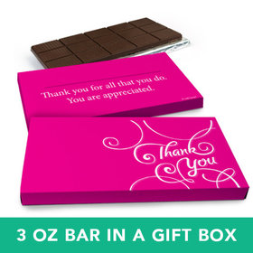 Deluxe Personalized Business Thank You Scroll Belgian Chocolate Bar in Gift Box (3oz Bar)