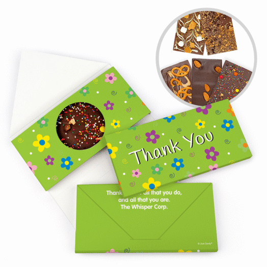 Personalized Thank You Flowers Gourmet Infused Belgian Chocolate Bars (3.5oz)