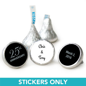 Anniversary 3/4" Stickers Simple 25th Anniversary Personalized (108 Stickers)