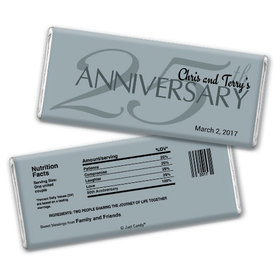 Anniversary Party Favors Personalized Chocolate Bar 25th Anniversary Chocolate Favor