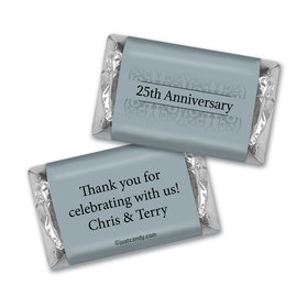 Anniversary Personalized Hershey's Miniatures Silver 25th Fleur de Lis Gilded
