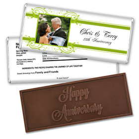 Anniversary Personalized Embossed Chocolate Bar Elegant Framed Photo