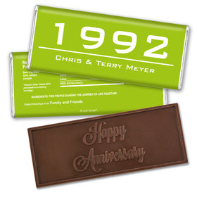 Anniversary Personalized Embossed Chocolate Bar Banner Year