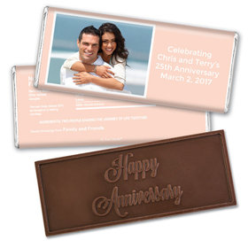 Anniversary Personalized Embossed Chocolate Bar Photo & Message