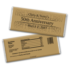 Anniversary Personalized Chocolate Bar Golden 50th