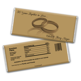 Anniversary Personalized Chocolate Bar 50th Rings