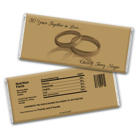 Anniversary Personalized Chocolate Bar Wrappers 50th Rings