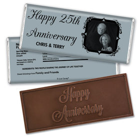 Anniversary Party Favors Personalized Embossed Chocolate Bar 25th Anniversary Candy - Tomorrow & Forever Party Favors & Wrapper