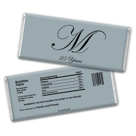 Anniversary Party Favors Personalized Chocolate Bar Chocolate & Wrapper Formal 25th Anniversary Party Favors