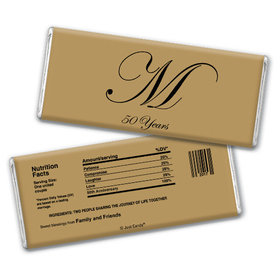 Anniversary Party Favors Personalized Chocolate Bar Chocolate & Wrapper Formal 50th Anniversary Party Favors