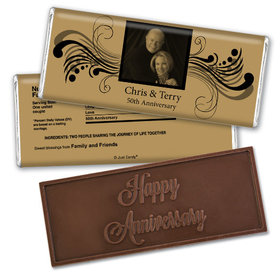 Anniversary Personalized Embossed Chocolate Bar Chocolate & Wrapper Forever Yours 50th Anniversary Favors