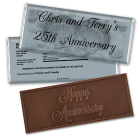 Anniversary Personalized Embossed Chocolate Bar Chocolate & Wrapper Two of a Kind 25th Anniversary Favors