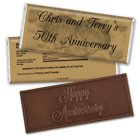 Anniversary Personalized Embossed Chocolate Bar Chocolate & Wrapper Two of a Kind 50th Anniversary Favors