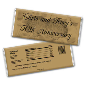 Anniversary Personalized Chocolate Bar Wrappers Chocolate & Wrapper Two of a Kind 50th Anniversary Favors