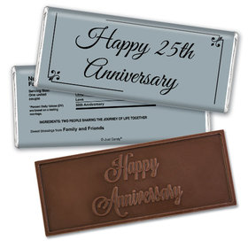 Anniversary Personalized Embossed Chocolate Bar Chocolate & Wrapper Simple Truth 25th Anniversary Favors