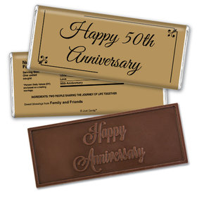 Anniversary Personalized Embossed Chocolate Bar Chocolate & Wrapper Simple Truth 50th Anniversary Favors