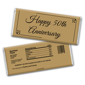 Anniversary Party Favors Personalized Chocolate Bar Chocolate & Wrapper Simple Truth 50th Anniversary Favors