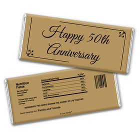 Personalized 50th Anniversary Chocolate Bar Wrappers Only