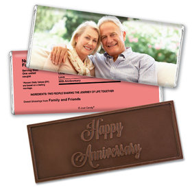 Anniversary Personalized Embossed Chocolate Bar Full Photo