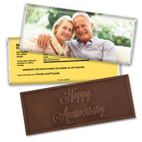 Anniversary Personalized Embossed Chocolate Bar Full Photo