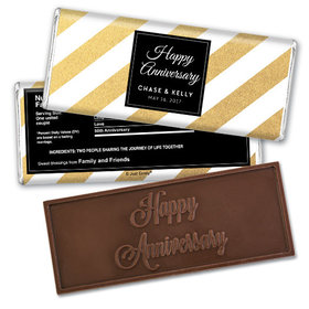 Embossed Happy Anniversary Shimmering Stripes Anniversary Favors