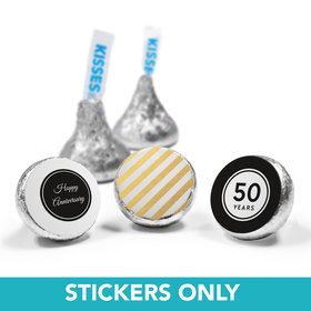 Personalized 3/4" Sticker Shimmering Stripes Anniversary Favors