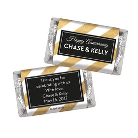 Personalized Hershey's Miniatures Shimmering Stripes Anniversary Favors