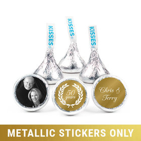 Personalized Metallic Anniversary Now & Then 3/4" Stickers (108 Stickers)
