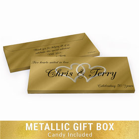 Deluxe Personalized 50th Anniversary Always My One Chocolate Bar in Gold Metallic Gift Box