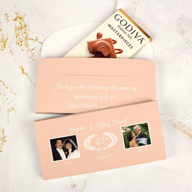 Deluxe Personalized Anniversary Then & Now Photo Godiva Chocolate Bar in Gift Box
