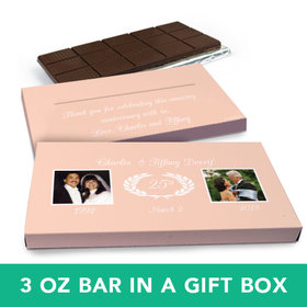 Deluxe Personalized Anniversary Then & Now Photo Belgian Chocolate Bar in Gift Box (3oz Bar)