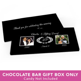 Deluxe Personalized Anniversary Then & Now Photo Candy Bar Favor Box