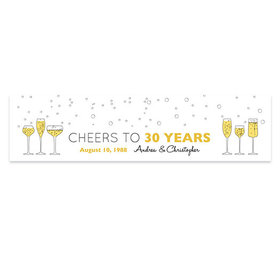 Personalized Cheers To Love Anniversary 5 Ft. Banner