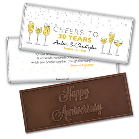 Wedding Anniversary Personalized Embossed Chocolate Bar Cheers To Love