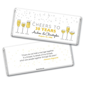 Wedding Anniversary Personalized Chocolate Bar Wrappers Cheers To Love