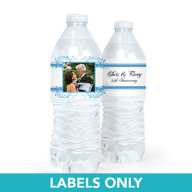 Personalized Anniversary Elegant Frame Water Bottle Sticker Labels (5 Labels)
