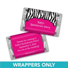 Bachelorette Party Favor Personalized Hershey's Miniatures Wrappers Zebra Stripes