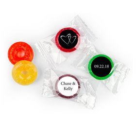 Wedding Favor Personalized Life Savers 5 Flavor Hard Candy Linked Hearts
