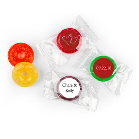 Wedding Favor Personalized Life Savers 5 Flavor Hard Candy Linked Hearts
