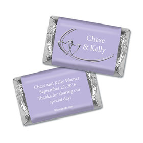 Wedding Favor Personalized Hershey's Miniatures Wrappers Linked Hearts