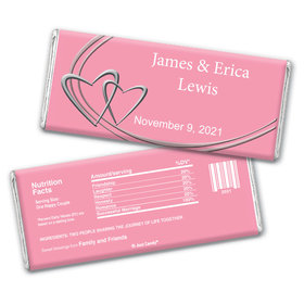 Wedding Favor Personalized Chocolate Bar Wrappers Linked Hearts